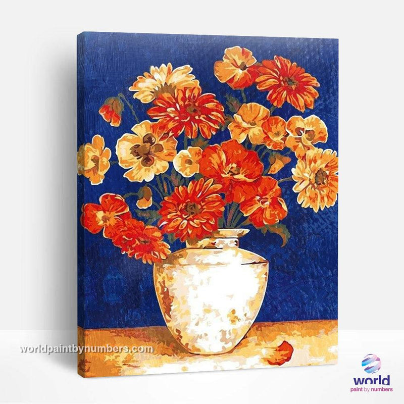 Mix of Orange Flowers - World Paint by Numbers™ Kits DIY