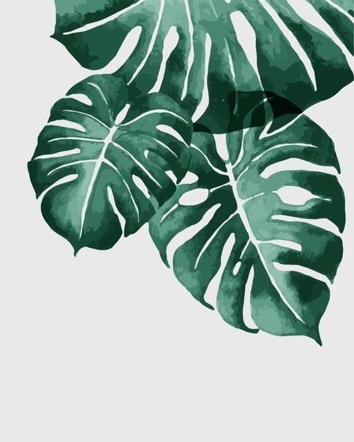 Monstera deliciosa - Leaf Collection - World Paint by Numbers™ Kits DIY
