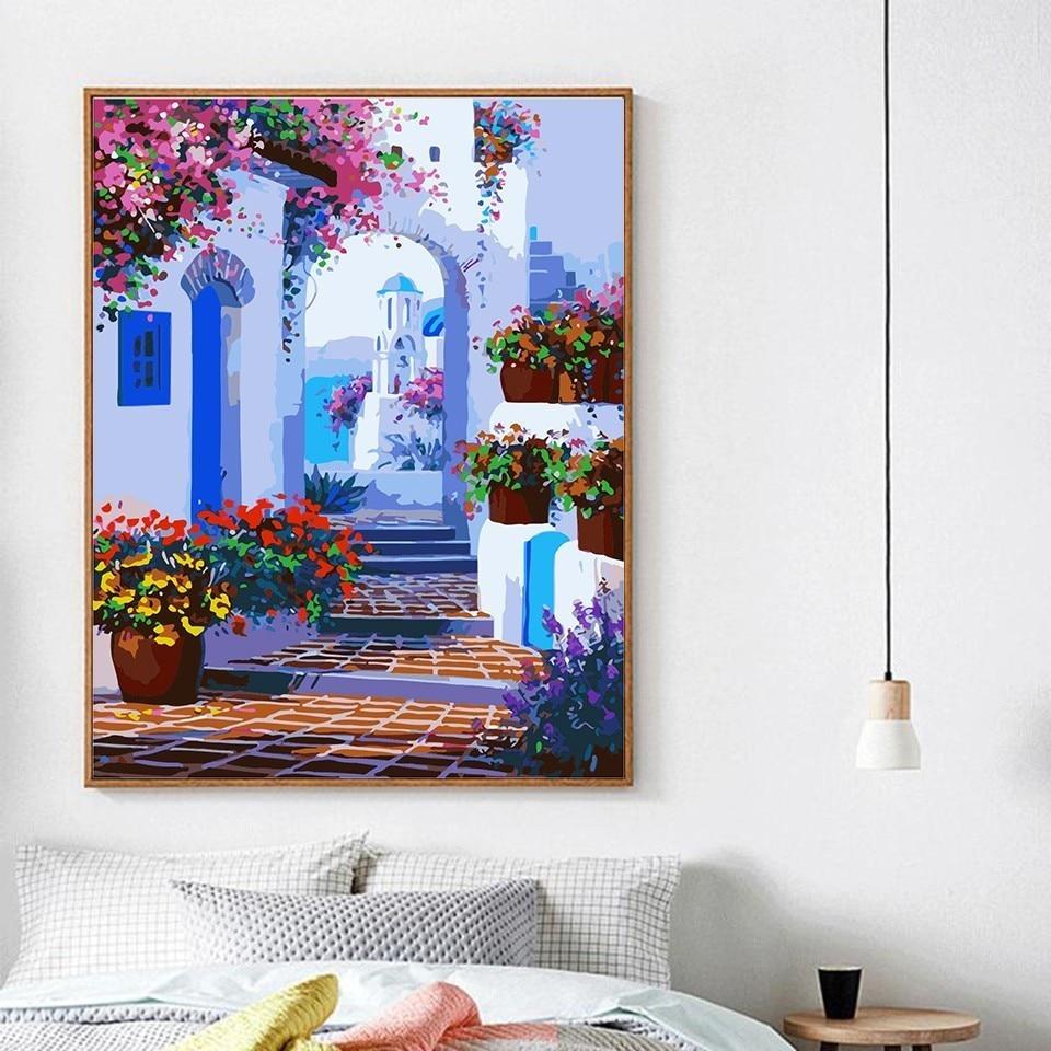Paths of Santorini - World Paint by Numbers Kits DIY