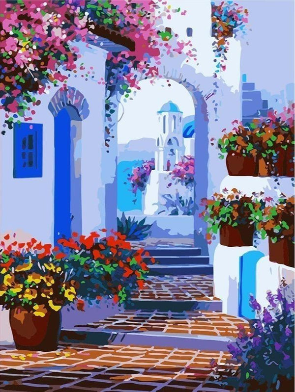 Paths of Santorini - World Paint by Numbers Kits DIY