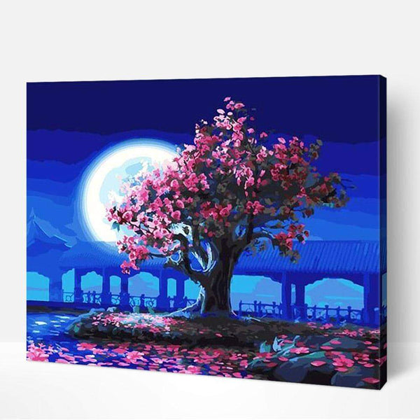 Peach Blossom and the Moon - World Paint by Numbers™ Kits DIY