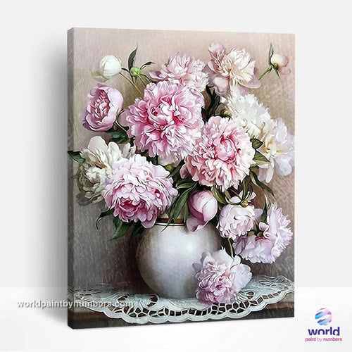 Pink European Flowers - World Paint by Numbers™ Kits DIY