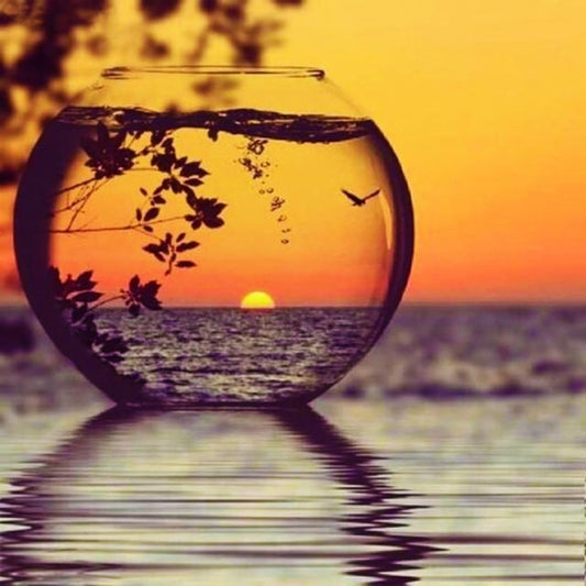 Sunset in a Glass - Paint by Numbers Kits for Adults