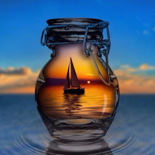 Boat in a Glass - Paint by Numbers Kits for Adults