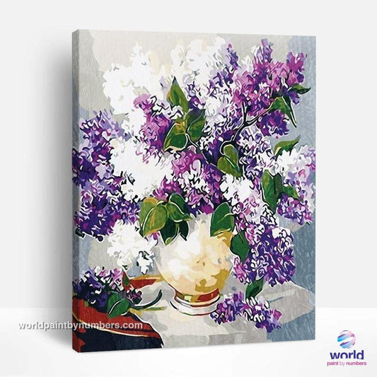 Purple and White Hydrangea - World Paint by Numbers™ Kits DIY