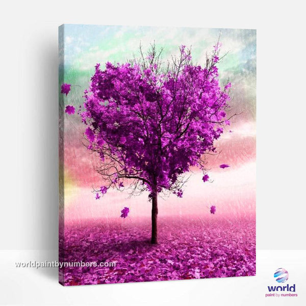 Purple Heart Tree - World Paint by Numbers™ Kits DIY