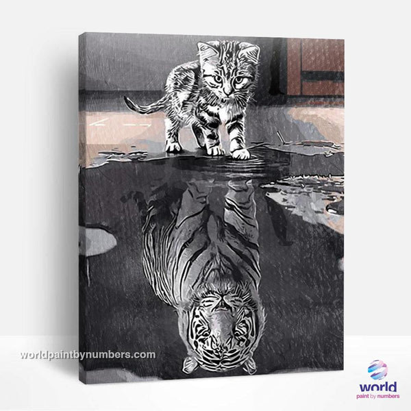Reflection Cat Tiger - World Paint by Numbers™ Kits DIY