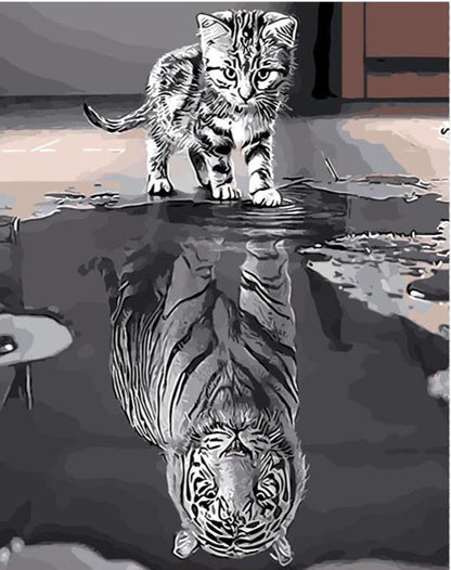 Reflection Cat Tiger - World Paint by Numbers™ Kits DIY