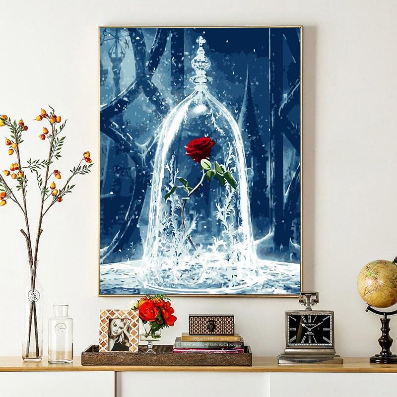 Rose in Glass Dome - World Paint by Numbers™ Kits DIY