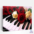 Roses on the Piano - World Paint by Numbers™ Kits DIY