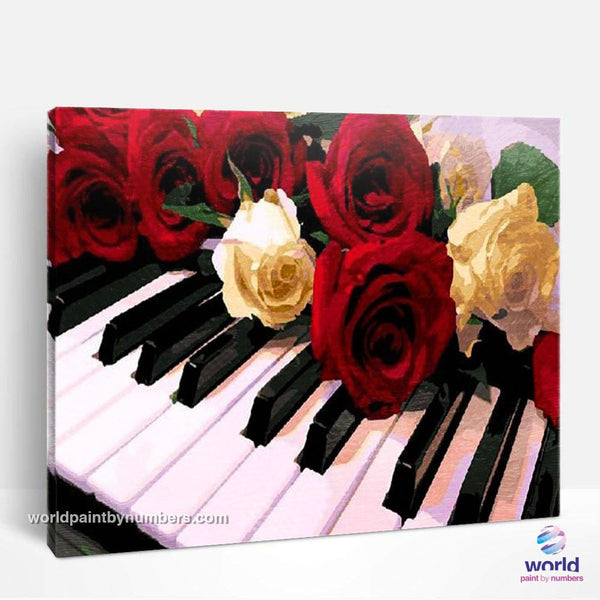 Roses on the Piano - World Paint by Numbers™ Kits DIY