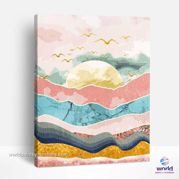 Seagulls and the Sun - Summer Layers Collection - World Paint by Numbers™ Kits DIY