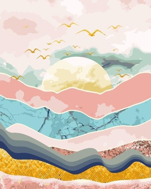 Seagulls and the Sun - World Paint by Numbers™ Kits DIY