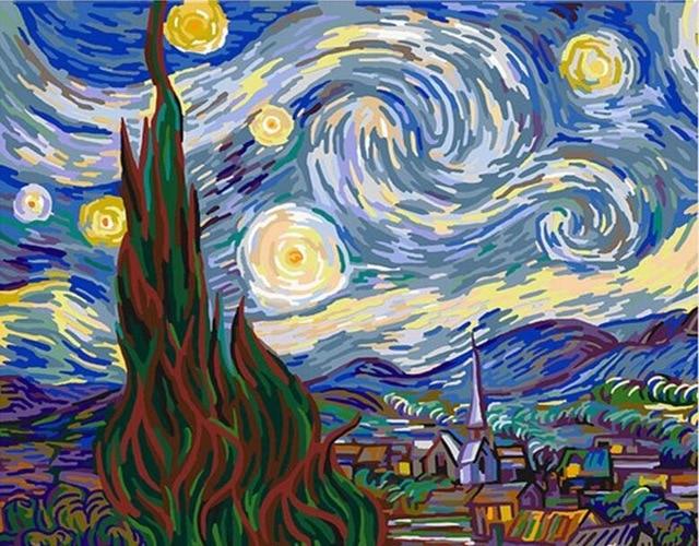 Starry Night by Vicent Van Gogh - World Paint by Numbers™ Kits DIY