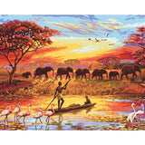 Sunset Animal Wild Life - World Paint by Numbers™ Kits DIY
