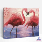 Sunset Flamingos Couple - World Paint by Numbers™ Kits DIY