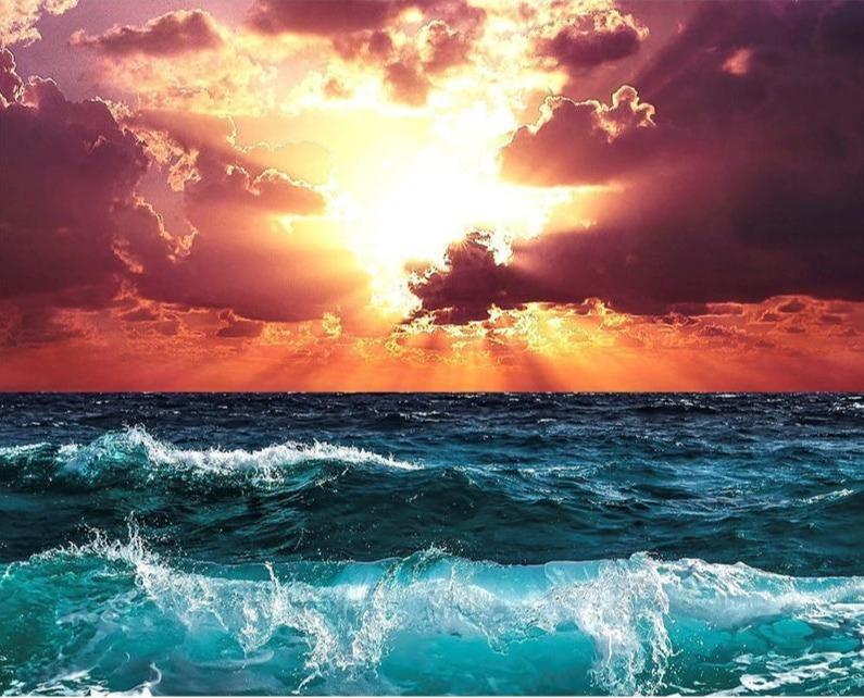 Sunset on the High Seas - World Paint by Numbers™ Kits DIY