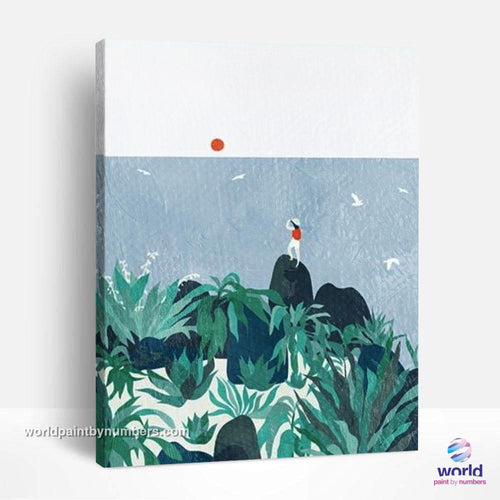 Sunset on the Rocks - Tropical Minimalism Collection - World Paint by Numbers™ Kits DIY