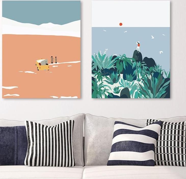 Sunset on the Rocks - Tropical Minimalism - World Paint by Numbers™ Kits DIY