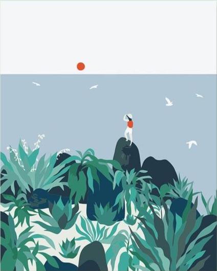 Sunset on the Rocks - Tropical Minimalism - World Paint by Numbers™ Kits DIY