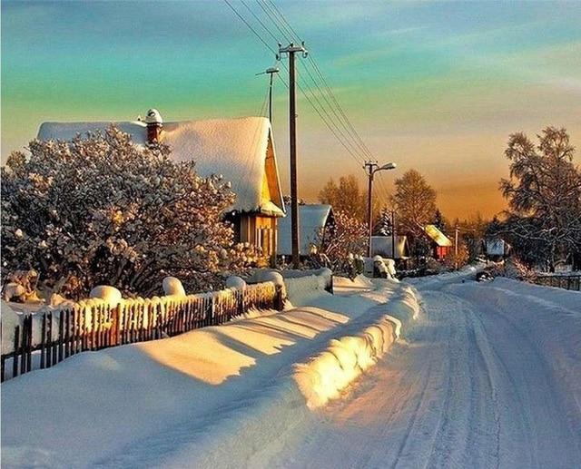 Sunshine in Scandinavian Winter- World Paint by Numbers™ Kits DIY