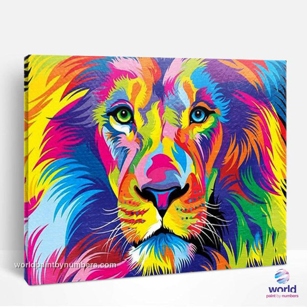 Super Colored Lion - World Paint by Numbers™ Kits DIY