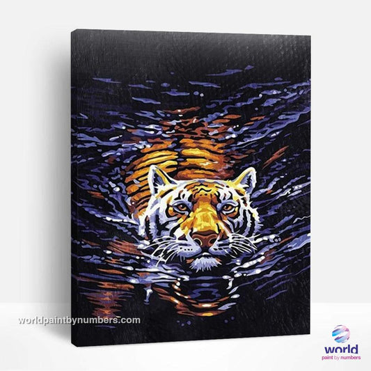 Swimming Tiger - World Paint by Numbers™ DIY Kit
