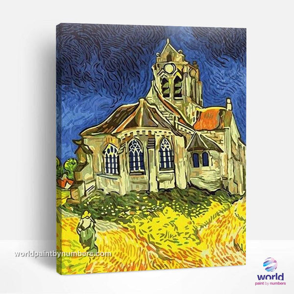 The Church at Auvers by Vincent Van Gogh - World Paint by Numbers™ Kits DIY
