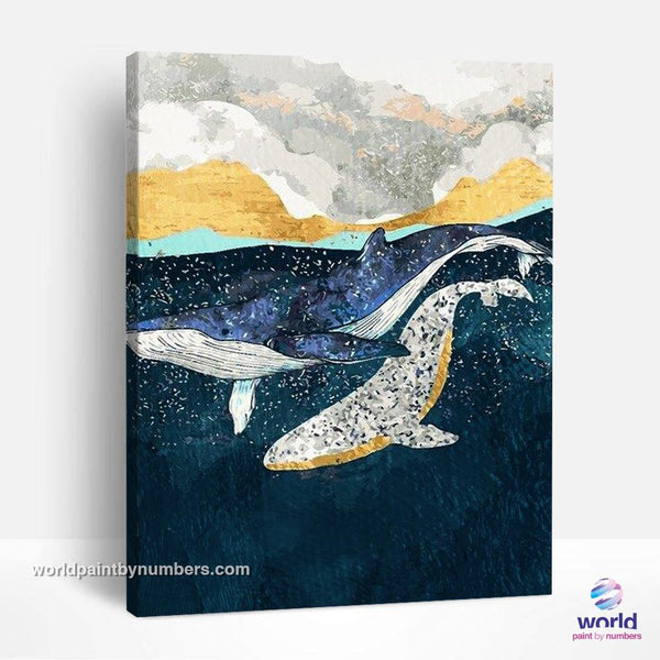 Whales Overboard - Summer Layers Collection - World Paint by Numbers™ Kits DIY