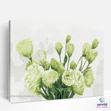 White & Green Roses - Leaf Collection - World Paint by Numbers™ Kits DIY